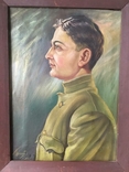 Старая картина, холст, масло, портрет военного или чиновника. 1944 г. ., фото №2