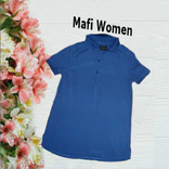 Mafi Women красивая женская футболка поло синяя вискоза S, photo number 2