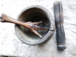 Ритуальный набор 3 предмета(ступка,пестик,куриная лапа), фото №2