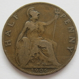 Велика Британія 1/2 пенні 1906 року #5П19, photo number 2