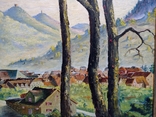 Antique painting City in the mountains. Rothenberg, oil, L., Germany., photo number 8