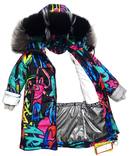 Зимове супер довге пальто Bahiriya Crazy зі світловідбивачами 152 ріст 1066b152, фото №4