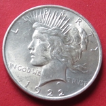 1 срібний долар 1922 року, фото №2