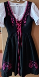 Октоберфест Черное платье размер 38 с белым топом, photo number 2