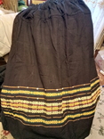 Ukrainian skirt with embroidery.Linen + cotton.Waist 68-100cm., photo number 2