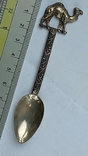 Souvenir coffee spoon with dromedary camel, silver, 6 grams, France, photo number 2