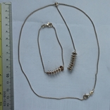 Women's chain (40 cm) and bracelet (18 cm), silver, 13 grams, some kind of Europe, photo number 2