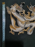 Вышивка золотом декор Серебристый дракон с красными глазами, photo number 5