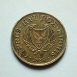 Кипр 2 цента 1988 г., фото №2