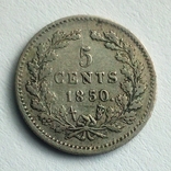 Нидерланды 5 центов 1850 г. - Виллем III, фото №3