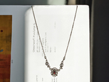 Silver antique necklace with garnets 835 Germany necklace silver pendant vintage, photo number 2