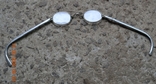 Pince-nez. Antique aluminum glasses. Pre-revolutionary or 1930-50s Diameter 4x3 cm., photo number 7