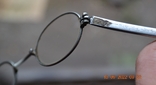 Pince-nez. Antique aluminum glasses. Pre-revolutionary or 1930-50s Diameter 4x3 cm., photo number 10