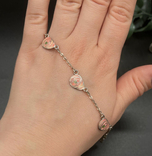 Silver bracelet with pink enamel in the form of a rose., photo number 4