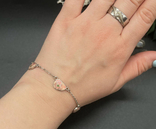 Silver bracelet with pink enamel in the form of a rose., photo number 5