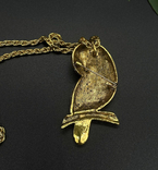 Brooch-pendant owl on a chain in the style of Butler&amp;Wilson., photo number 4