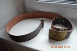 Belt with a harness military army. Star, hammer and sickle. From the USSR. Length 120 cm by 4.5 cm., photo number 4