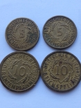 Німеччина. 4 монети Веймарської республіки, 5 і 10 пфенігів., фото №3