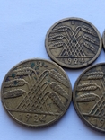 Німеччина. 4 монети Веймарської республіки, 5 і 10 пфенігів., фото №8