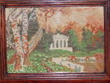 Antique embroidery in antique landscape frame, photo number 6