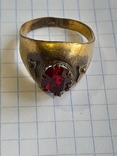 Перстень с камнем позолота клеймо ЛЮ, фото №2