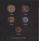 Estonia Estonia - set of 5 coins 10 20 50 Senti 1 5 Kroon 1994 - 2008 - a - in booklet, photo number 3