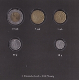  Finland Finland - set of 5 coins 10 50 Pennia 1 5 10 Markkaa 1990 - 1994 a / X in the booklet, photo number 4