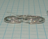 Earrings Diamonds Half rings white gold 585 diamonds, photo number 3