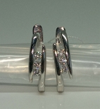 Earrings Diamonds Half rings white gold 585 diamonds, photo number 7