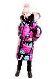 Зимове супер довге пальто Climber Print зі світловідбивачами 110 ріст 1065d110, фото №2