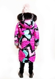 Зимове супер довге пальто Climber Print зі світловідбивачами 110 ріст 1065d110, photo number 4