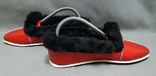 Dudes women's slippers USSR late 1960s leather fur not used, photo number 4