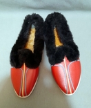 Dudes women's slippers USSR late 1960s leather fur not used, photo number 5