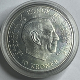 Данія срібні 10 крон 1972 На смерть короля Фредеріка ІХ, фото №2