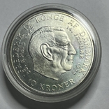 Данія срібні 10 крон 1972 На смерть короля Фредеріка ІХ, фото №3