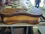 Vintage. Wooden chess, backgammon - handmade., photo number 13