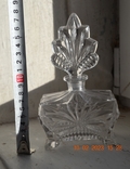 Glass (crystal) bottle for perfume, perfume. Height 18 cm. No2, photo number 9