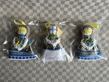 Мотанка - жовто-блакитний сувенір лялька з підвіскою, фото №5