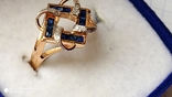 Кольцо и подвес, золото 585, бриллианты и сапфиры., фото №9