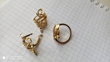 Серьги и кольцо золото 585, бриллианты., фото №3