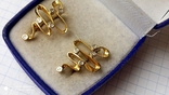 Серьги и кольцо золото 585, бриллианты., фото №5
