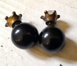 Antique Earrings Studs Stones Metal Not Identified, photo number 6