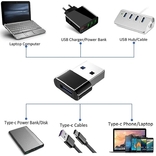 Переходник USB-адаптер Type-C к USB Белый/Чёрный, фото №4