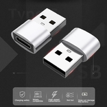 Переходник USB-адаптер Type-C к USB Белый/Чёрный, фото №6