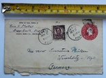 Поштовий конверт з маркою, США - Німеччина. Початок 20-го століття., photo number 5