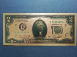 Сувенірна банкнота із золота США 2 долари - 2 долари (зразок 1976 р.), фото №2