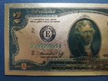 Сувенірна банкнота із золота США 2 долари - 2 долари (зразок 1976 р.), фото №3