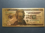 Сувенірна банкнота золота США 20 доларів - 20 доларів (зразок 2009 р.), фото №2