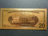 Сувенірна банкнота золота США 20 доларів - 20 доларів (зразок 2009 р.), фото №6
