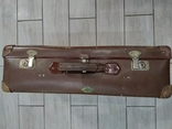Чемодан большой времён СССР коричневого цвета,с наклейкой KAZETO ORIGINAL YULKANFIBRE, фото №2